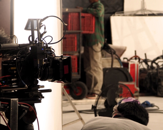 Video shooting production setup in studio