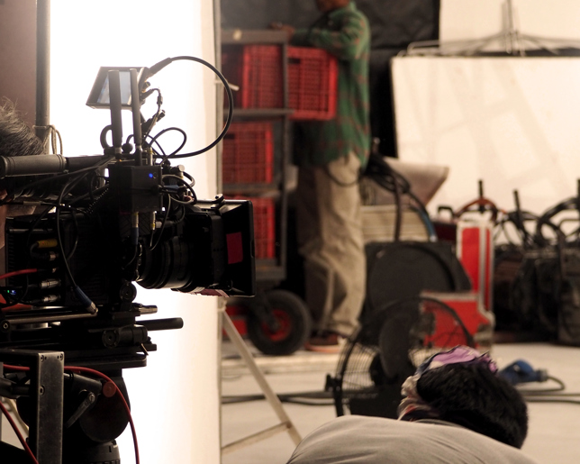 Video shooting production setup in studio