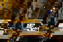 Taxis waiting at night