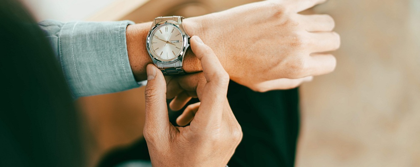 A watch on a mans wrist