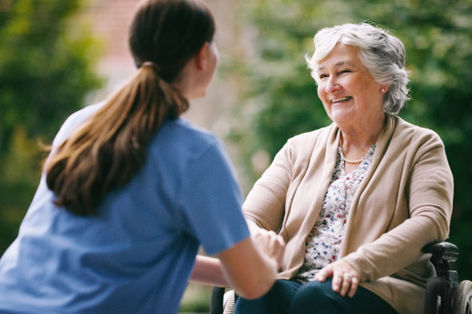 Nurse comforting patient