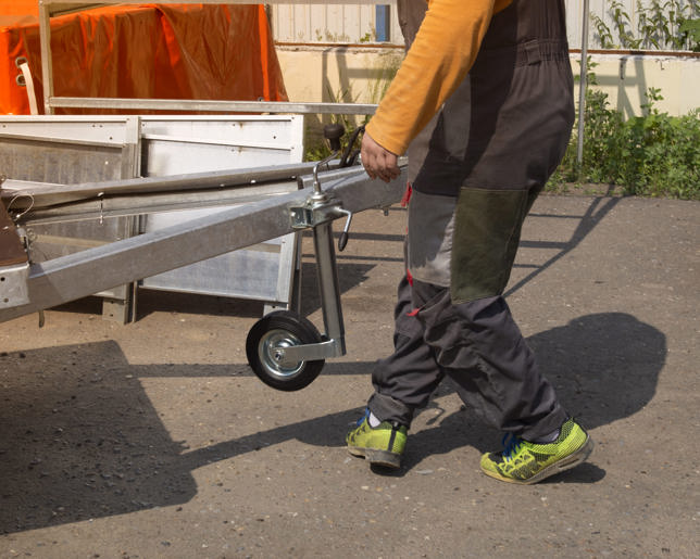 A store that sells trailers.Car open trailer.