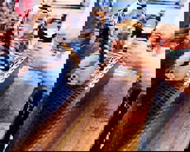 Barista crafting coffee