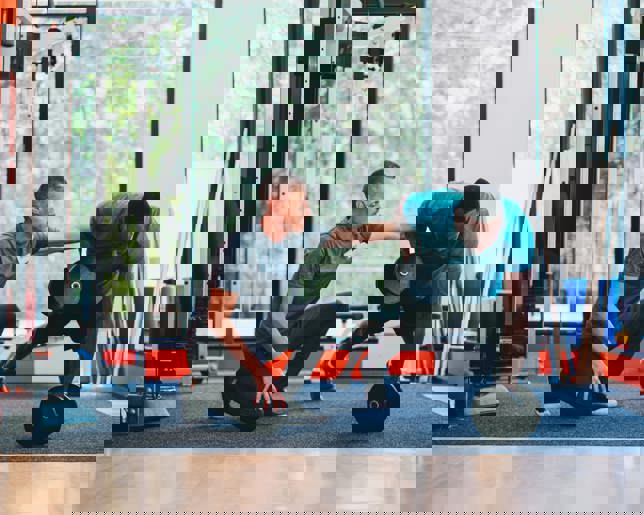 Workout with personal trainer