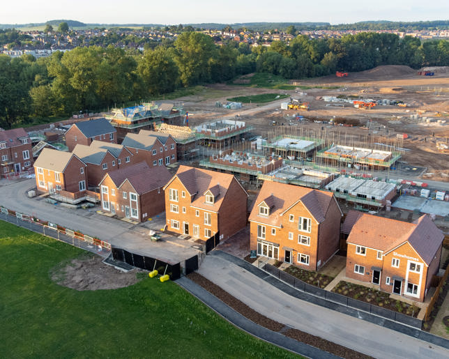 New build housing construction site