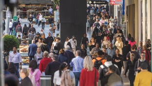 Shoppers on a busy high street