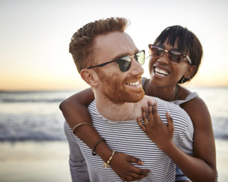 A happy couple refreshing and peaceful situation