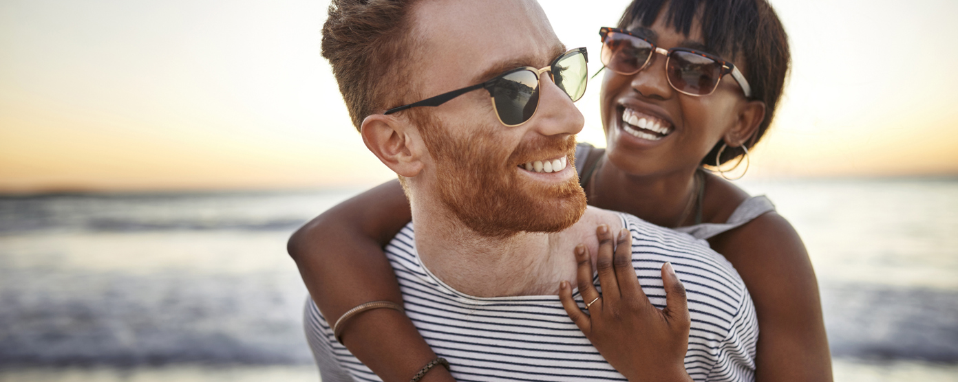 A happy couple refreshing and peaceful situation