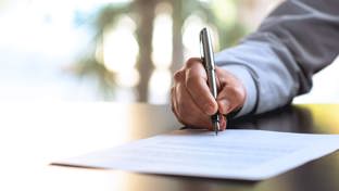 Signing document 