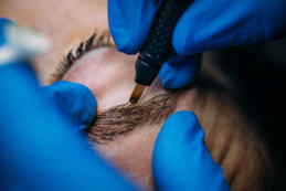 Eyebrow microblading procedure