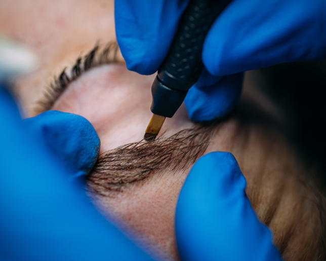Eyebrow microblading procedure