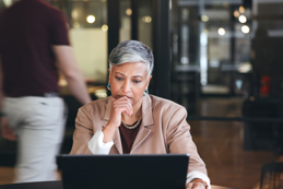 Business woman with stress of financial planning 