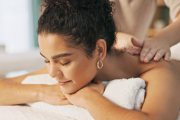 woman relaxing spa massage therapy