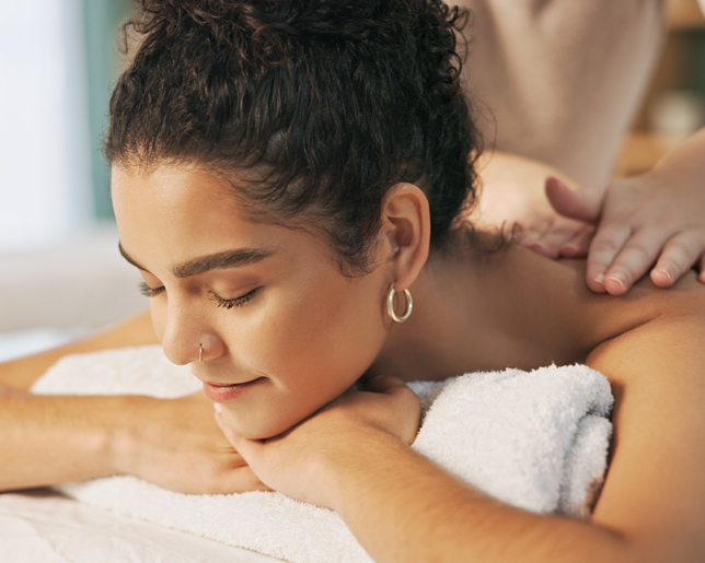 woman relaxing spa massage therapy