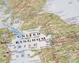 A map of  the United Kingdom