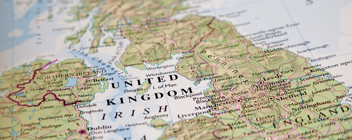 A map of  the United Kingdom