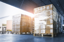 Package boxes loading container truck