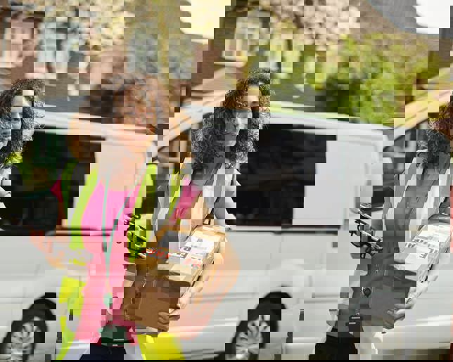 Parcel courier with van