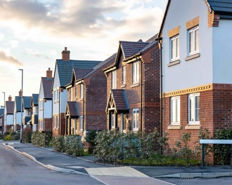 Row of new build houses