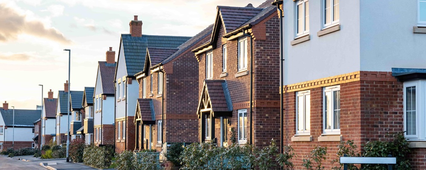 Row of new build houses