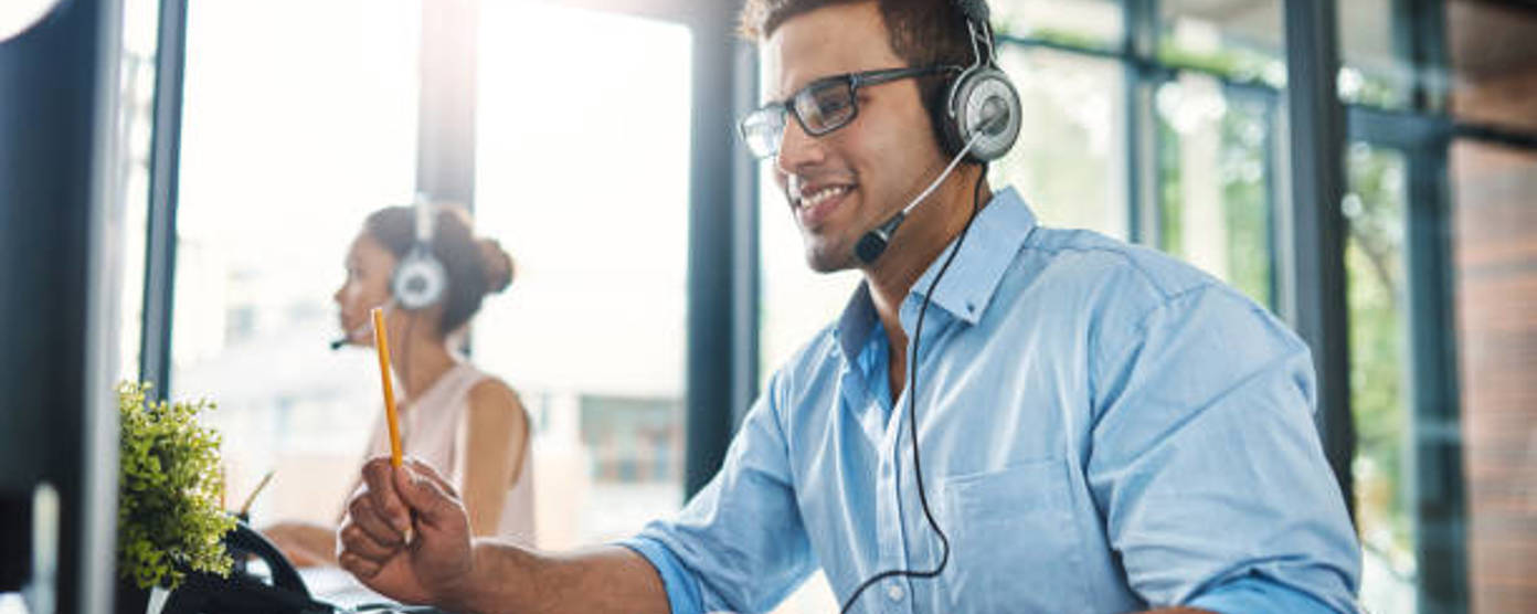 A software professional in office