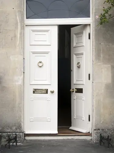 White door slightly open