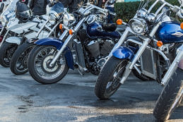 Motorcycles in the parking lot