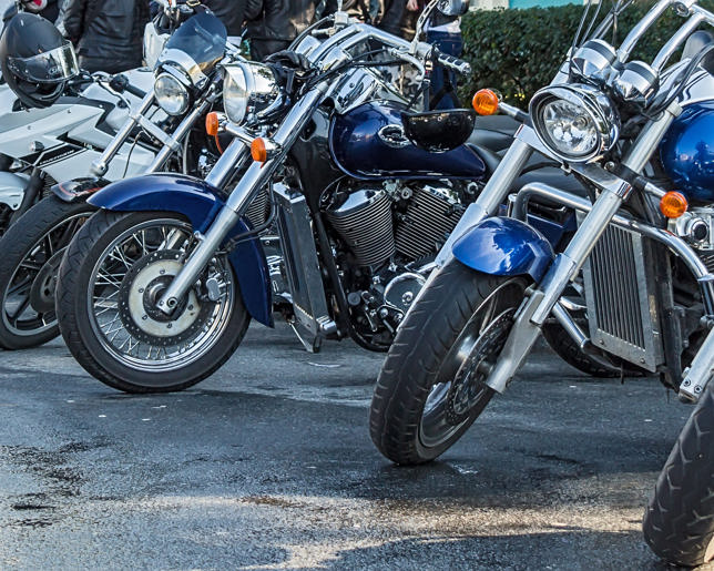 Motorcycles in the parking lot