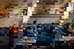 Relaxing with daughter at home