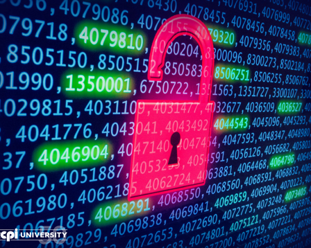  Abstract screen of code highlighting cyber attack alerts, data breaches, malware, ransomware, and system safety compromised warnings