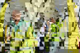 Ambulance paramedic arriving scene