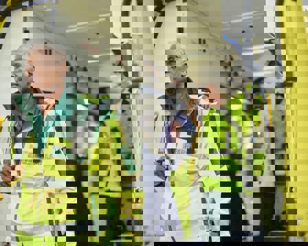 Ambulance paramedic arriving scene