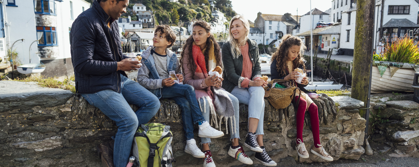 Happy family on a beautiful trip
