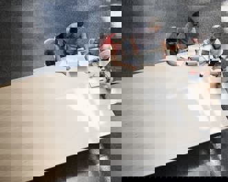 Meeting at conference table