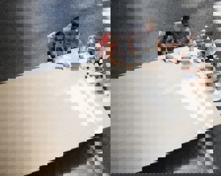 Meeting at conference table