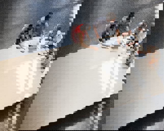 Meeting at conference table