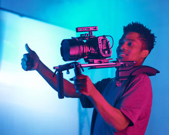 Cameraman shooting for content 