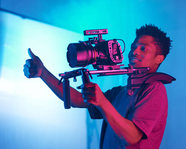 Cameraman shooting for content 