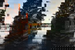 River in winter flood