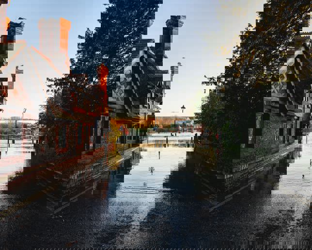 River in winter flood