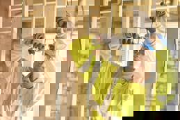 Electrician on construction site