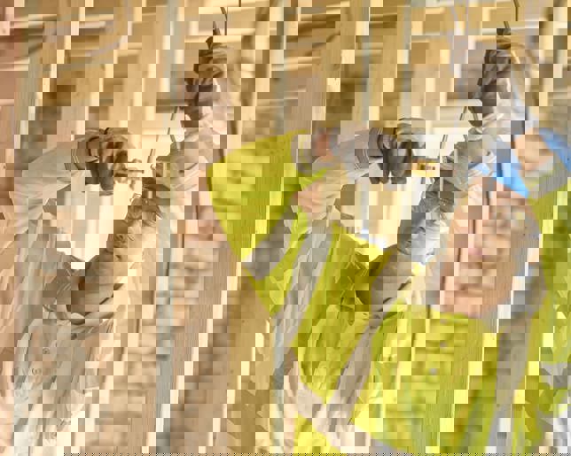 Electrician on construction site