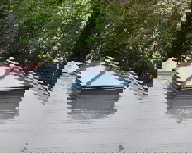 Glass roof light on flat roof