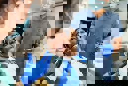 Woman at dentist office