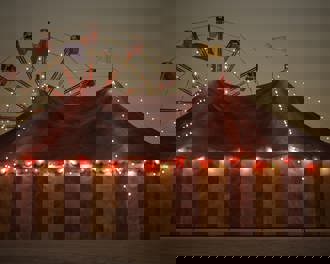 Showman night carnival fairground tent