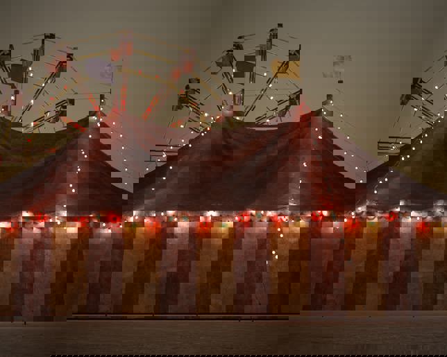 Showman night carnival fairground tent