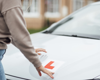 Putting L plates on the Car