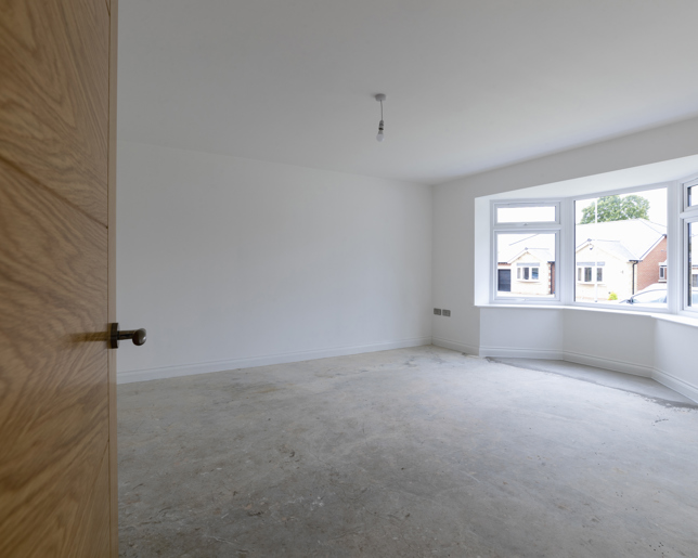 An empty room under renovation in a new bungalow