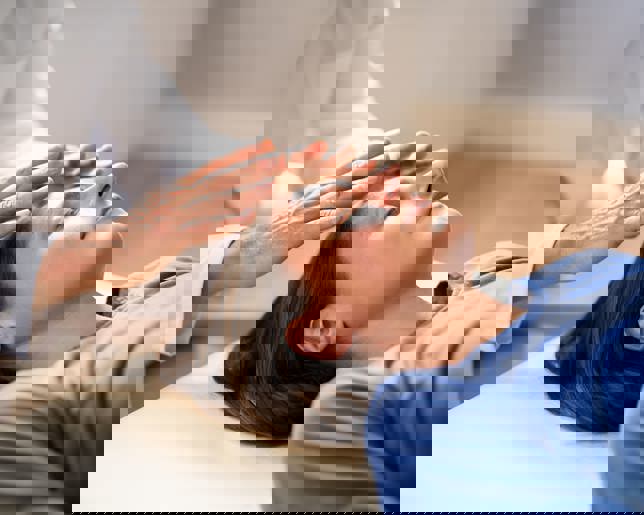 Reiki therapy alternative healing massage for woman