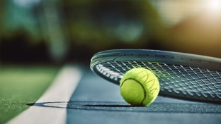 tennis racket and ball
